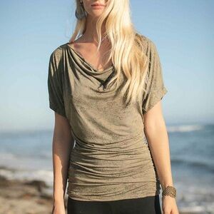 Nomads Hemp Wear Reverie Tunic, Dusty Mauve Concrete Print, Size M